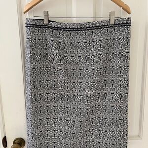 Tory Burch Black and White Knee Length Pencil Skirt Size 10